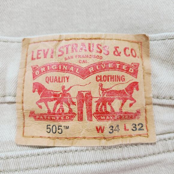 Levi's 505 Tan Button Fly Jeans , Men's Size 34X32, PRE-OWNED, EUC - Picture 6 of 10